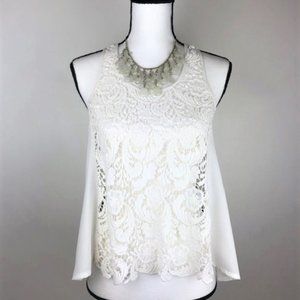 AVEC Crochet Top Blouse White